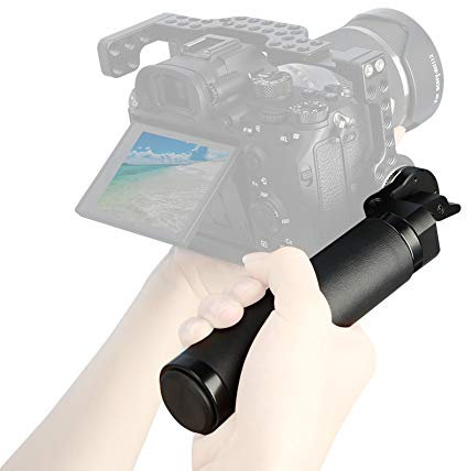 NICEYRIG Rosette Handle Leather Grip with ARRI Standard Rosette Mount Adapter(M6 Thread, 31.8mm) for 15mm Camera Shoulder Rig Rod Support System