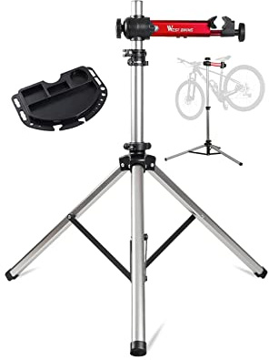 West Biking Bike Repair Stand(Max 85 Lbs) - Adjustable Foldable Bike Workstand With Quick Release,Bicycle Maintenance Rack Workstand For Home Mechanics,Tripod Base Park Tool Repair Stand