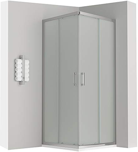 LANA Cabine douche H 180 cm porte coulissante opaque 70 x 70 cm