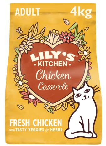 Lily's Kitchen Made with Natural Ingredients Adult Dry Cat Food Bag Chicken with Veggies Grain-Free Recipe 4kg
