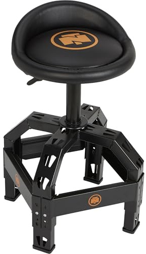 Northern Tool XL Series Oversized Adjustable Swivel Shop Stool with Backrest - Steel, 400-Lb. Capacity, 27 1/2 to 32in. Seat Height
