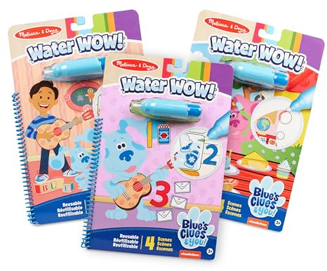 Melissa & Doug-Blue's Clues & You Water Wow Bundle, Multicolor, Blocco da Scoprire con Acqua, Set di 3