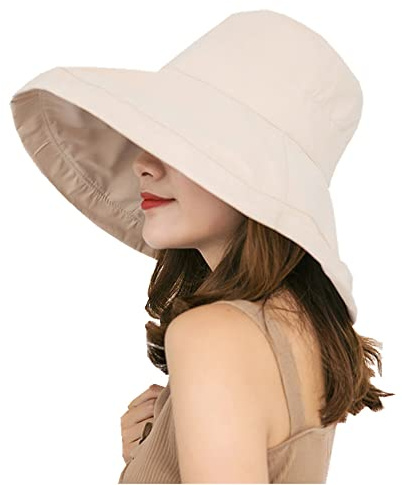 2022 Ny dam strandkapelin vikbar solhatt bred brätte UPF 50+ solskyddshatt Visor Cape Visor Anti-UV Bob sommar bomull visir andningsbar keps med vindtätt rep