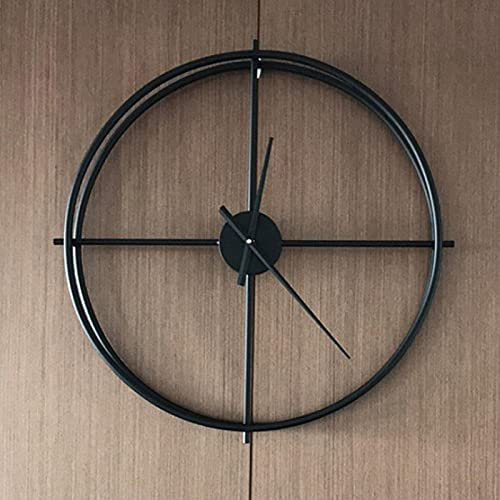ATAAY Outdoor Garden Oversized Silent Wall Clock, Vintage 94CM Non Ticking Metal Skeleton Decorative Clock Living Room Kitchen Cafe Hotel Office Home Decor Gift 94CM Black (Black 64CM)