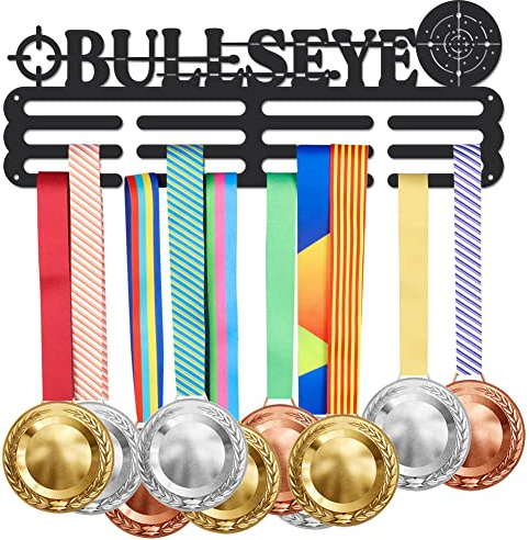 SUPERDANT Bullseye Medaillenhalter Schießen Darts Bullseye Medaillen Aufhänger Eisen Wandhaken Medaillen Aufbewahrung Wettkampf Medaillenhalter Display Geschenke für Sportler Kinder