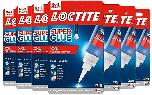 Loctite Super Glue 20g, All Purpose Liquid Adhesive for Repairs, Super Strong Clear Glue for Various Materials, Superglue for Precise Repairs, Bulk Buy 7 Pack