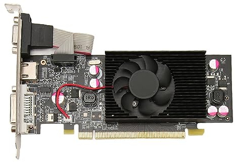 Tarjeta Gráfica para Computadora, 1 GB DDR2 64 bits 589 MHz 800 MHz HDMI DVI VGA PCI Express 2.0 Ranura, Tarjeta Gráfica para Juegos para 10 11 para Vista para Linux ( 1