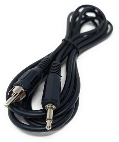 drut Cavo da Jack Mono da 3,5 mm a Spina Singola RCA da 1,2 m (4 Piedi, Nichel Nero)