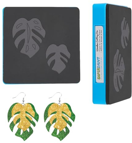 SUPERDANT Pelle Fustellata In Legno Foglia Orecchino Pendente Fustelle Macchina Da Taglio Artigianale In Pelle Orecchino Monstera Fustelle In Finta Pelle per Gioielli Decorazione Fai Da Te