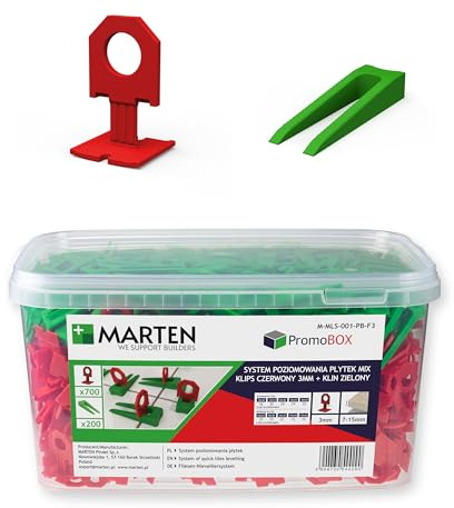 MARTEN Fliesen Nivelliersystem Clips Keile 1-3 mm Fliesen Leveling System Set Fliesen Nivellierclips Kunststoff Fliesenkeile & Fliesen Abstandshalter – Fliesen Verlegehilfe für Boden und Wandfliesen
