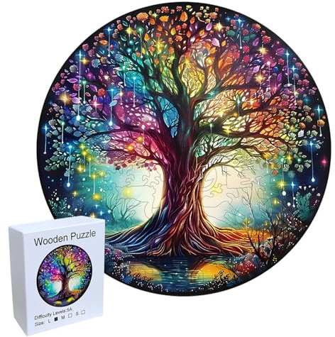 wocpvm 192 Stück Lebensbaum Holz Puzzle Erwachsene Wooden Puzzle für Kinder ab 6 Jahren holzpuzzle lebensbaum mit Geschenkbox Baum Holzpuzzle für Heim Dekoration und Geschenke (28 x 28 cm)