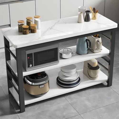 Köksö mikrovågsstativ med rymlig bänkskiva och förvaringsställ för mikrovågsugn multifunktionell expanderbar golv till golv stenplatta mikrovågsstativ (svart 70 x 50 x 80 cm)
