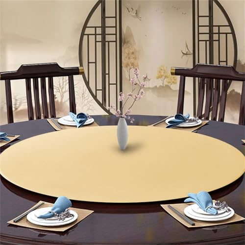Highdi Elastische Tischdecke Rund Abwaschbar, Cocktail Spanntischdecke Rund Gartentischdecke Outdoor Round Tischdecke mit Gummizug für Esszimmer, Küche und Picknick (160cm,Champagner)