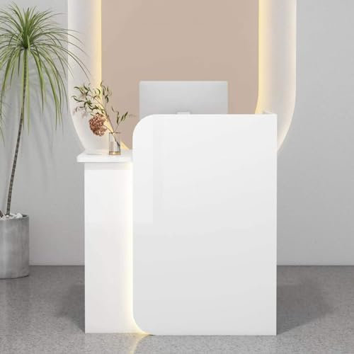 Moderne Empfangstheke mit abschließbarer Schublade für Salon oder Home Office (Aprikose)