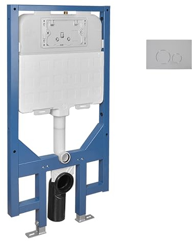 Elemento a muro a secco con cassetta di scarico da incasso per WC a parete, soluzione completa con elemento a parete e cassetta di risciacquo da incasso