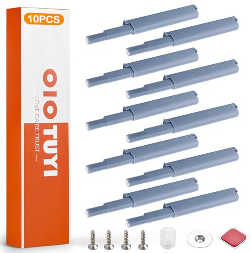 OioTuyi 10 Stück Magnetische Push to Open Drucktüröffner für Schrank, Schublade, Tür – Tip-On Entriegelungsriegel mit Drucköffner & Schranktüröffner