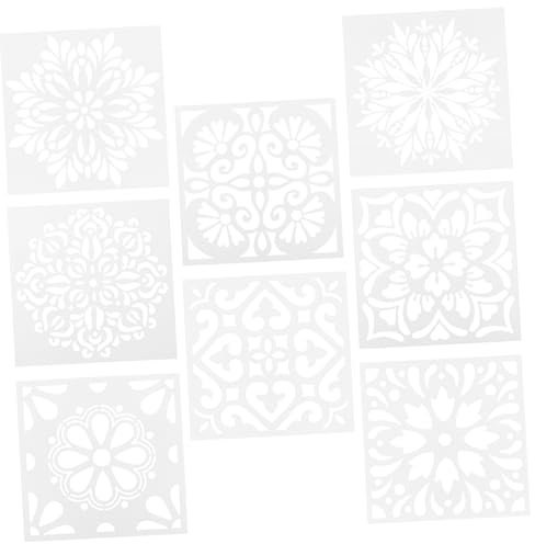 DIYEAH Mandala-vorlagen Für Jungen Und Mädchen 8 Stück Zeichenvorlagen Aus Kunststoff Für Jungen Und Mädchen Lustige Blumen-designs Zufälliger Stil