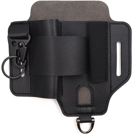 Gaine Multi-Outils en Cuir, Étui pour Lampe de Poche et Couteau avec Boucles Ceinture, Porte-Stylo, Porte-Clés, Organiseur Poche EDC pour Travail, Camping, Randonnée