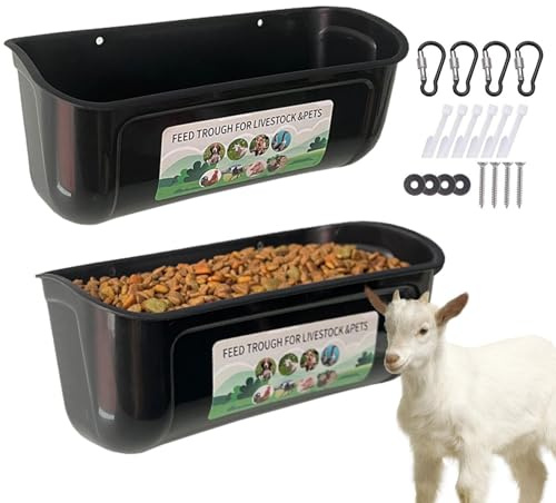 2pcs Großer Hühner-Futterspender Für Ziegen, Futterspender Und Tränke Für Hühner, Futterstation Und Tränke Für Geflügel, Hühner Futtertrog Mit Haken, Futterstation Für Schafe, Hirsche, Enten