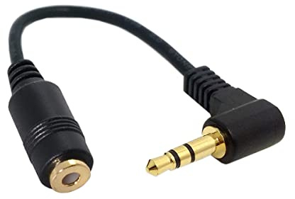 CY Cavo audio di estensione Cord AUX 3 poli stereo audio a 90 gradi ad angolo retto da 3,5 mm maschio a femmina