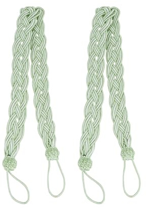 1 Pair Green Curtain Tie Backs,Stylish and Minimalist Curtain Tiebacks and Holdbacks,Durable Rope Curtains Ties Backs with Chinese Knot Design,Decorative Rope TieBacks,for Curtains