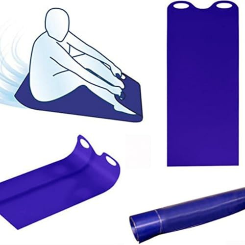 Traîneau à neige pour l'hiver, équipement de luge à grande vitesse, tapis épais pour adultes et enfants, extérieur portable et robuste (bleu : 137 x 46 cm)
