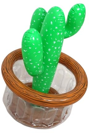 YROHGKPN Seau à glace portable à emporter pour piscines en forme de cactus avec espace pour boissons et accessoires de piscine