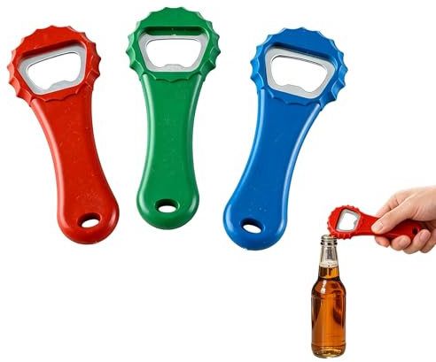 ARYIMYDP Apribottiglie Portachiavi Multifunzione Confezione da 3 Girasole Rosso Blu Verde Impugnatura Antiscivolo per Apertura Sicura e Senza Sforzo in Auto e Feste