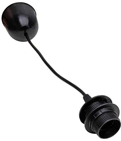 Kopp Schnurpendel für Lampenschirm, Hängefassung, Pendelleuchte mit E27 Fassung & Schraubring, schwarz 210205042