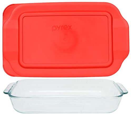 Pyrex Basics 2-qt Oblong with red cover