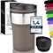 Milu Thermobecher Kaffee to go - 210ml - 100% Auslaufsicher – Isolierbecher, Kaffeebecher, Trinkbecher aus Edelstahl - Autobecher doppelwand Isolierung - Travel Mug (Braun)