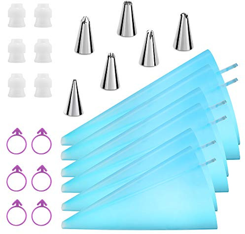 Reusable Decorating Set: Piping Bags, Tips, Couplers & More by Kasmoire