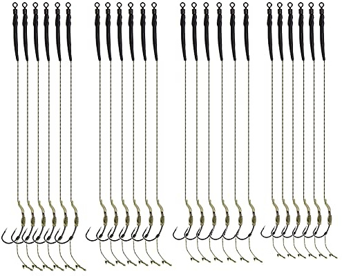 Carpfishing Anzuelos de Pesca de Carpa - 24pcs Aligner Rigs, Carpfishing 2, 4, 6, 8