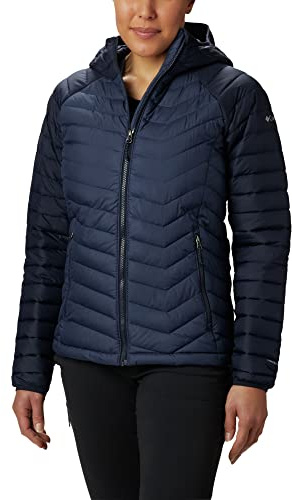 Columbia Powder Lite Hooded Jacket, Chaqueta Acolchada Con Capucha Mujer, Nocturnal/Dark Nocturnal, XS