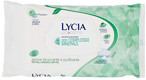 LYCIA SALVIETTE STRUCCANTI CON COMPLESSO MINERALE PZ.72 PELLI GRASSE E IMPURE
