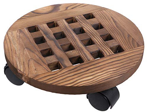 BESTonZON Holz Blumenuntersetzer Mit Drehbar Stabile Basis Für Schwere Pflanzen Schützt Böden Für Innen Und Außenbereich Bewegliche Pflanzenständer