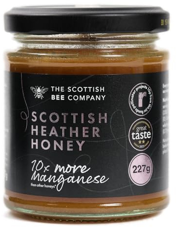 Scottish Heather Honey from The Scottish Bee Company 227g - Natural, Sweet, Soft Set Honey Made in the UK - BSI Accredited Amber Honey
