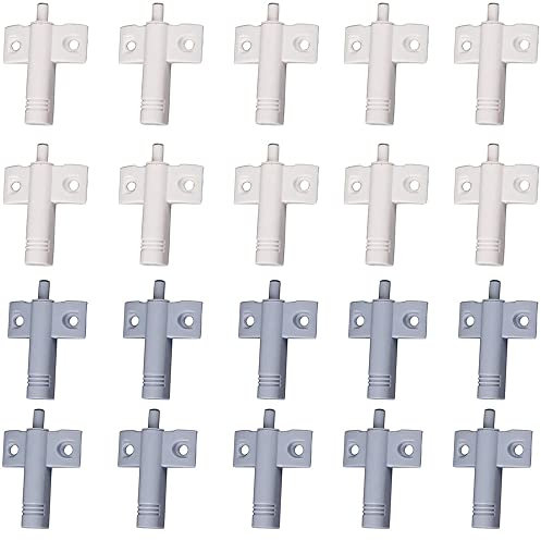 20 Pezzi Ammortizzatore per Porta Della Cucina, Ammortizzatori per Chiusura Armadio, Ammortizzatore per Chiudiporta con Chiusura Morbida e Silenziosa, per Armadio, Porta, Cassetto (Bianco+Grigio)