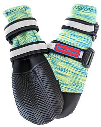 All Weather Neoprene Paw Protector Dog Boots with Reflective Straps in 5 Sizes! (Turquoise Medium)