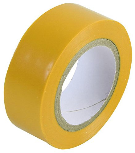 Cinta aislante de 19 mm x 8 m, color amarillo, cinta aislante eléctrica, 1 unidad