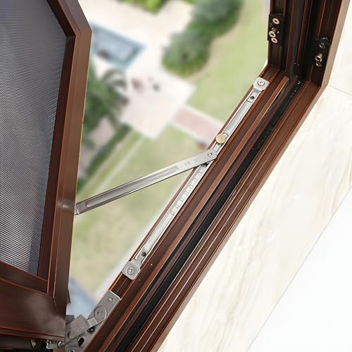 I-EASYDWW Casement Window Hinges - Stainless Steel Friction Stays, European Grooved Windows, 12 inch, 2 Pair