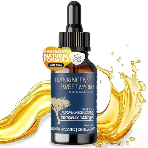 BALM OF GILEAD Neuropathy Frankincense & Sweet Myrrh Therapeutic Rubbing Oil - Instant Diabetic's & Autoimmune Dry Skin Relief & Repair, 2 fl oz
