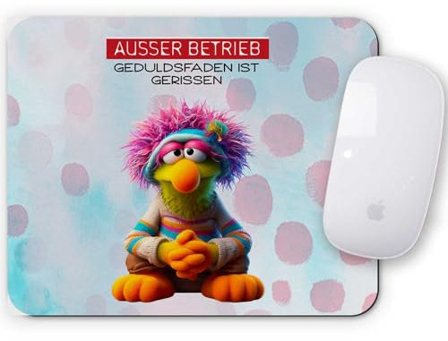 Melifestyle Mauspad Mousepad Ausser Betrieb Geduldsfaden gerissen Unterseite aus Moosgummi und rutschfest Arbeit Geschenk Arbeitskollegen Freunde