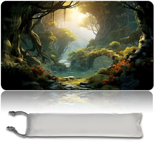 MPLR BOARD GAME MTG - Tapis de jeu - Sac étanche - Bords cousus - Surface en caoutchouc lisse - Zones (Black Lotus Playmat)