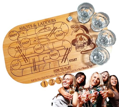 Teksome Base per Gioco da Tavolo per Vino, Scacchi per Coppa di Vino,Gioco per Bere da Tavolo con Scacchi in Legno | Set da Gioco per Bar con Tavolo da Scacchi Volanti per Forniture per Feste a casa