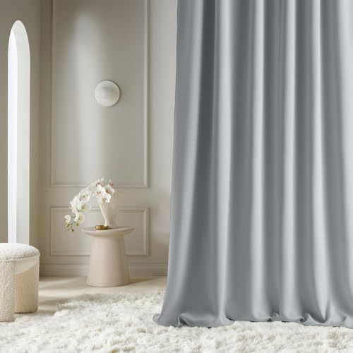 ROOM99 Vorhang mit Kräuselband Aura 140 x 230 cm Breite x Höhe Schiebegardinen Modern Curtain Wohnzimmer Schlafzimmer Hellgrau, 1 Stück