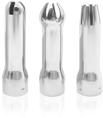 3-teiliges Set aus Edelstahldüse, Sahnespender, Rohrdüsen-Set, Fülldüse, Zubehör für Edelstahl-Rohrdüsen, Ersatzteile für Cremedüsen