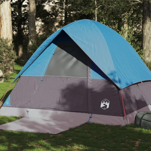 Tino Tech Tente de camping dôme pour 4 personnes - Bleu - 215 x 213 x 154 cm - Coupe-vent - Tente familiale - Grande tente à lancer - Tente de festival - Tente à lancer pour famille - Polyester