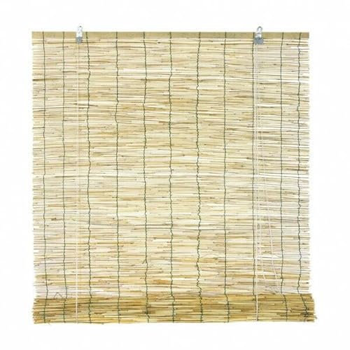 Tapparella a Rullo in Listelli di bambù con arrotolamento a carrucola,per finestre,Tenda da Sole Oscurante Avvolgibile in Bamboo, 120x260 cm