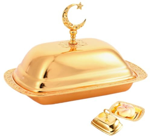 LALADEFIEE Contenedor De Mantequilla Tapa Plato Elegante De Estilo Europeo Soporte Práctico Para Mantequilla y Aperitivos